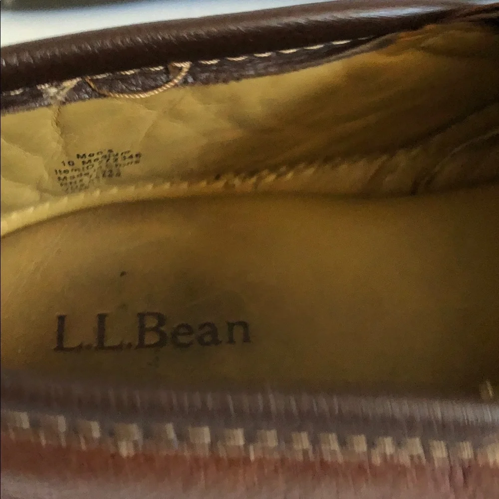 L.L. Bean Men's Brown Leather Slip-On Loafers — Chestnut Tone